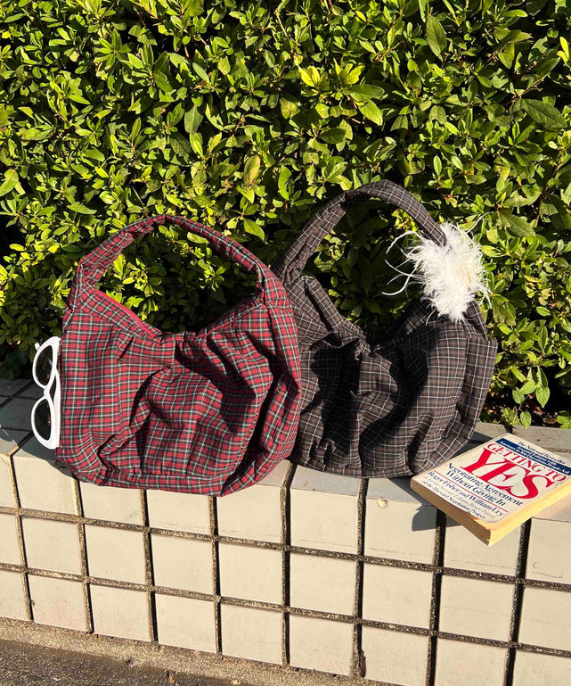 チェックパディングバッグ