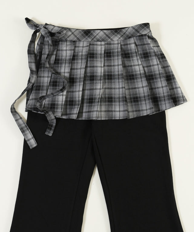 プリーツセットフレアパンツ