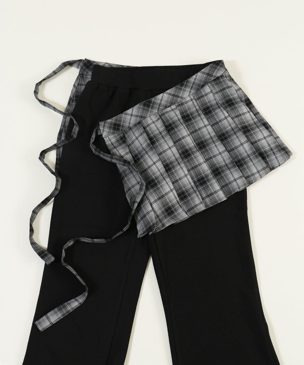 プリーツセットフレアパンツ