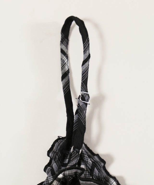 フリルチェックキャミワンピース