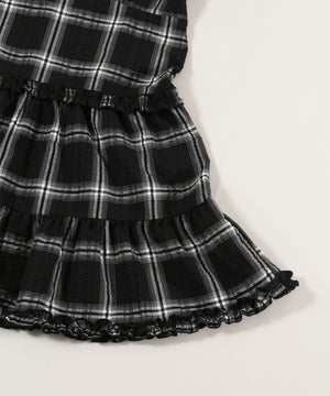 フリルチェックキャミワンピース