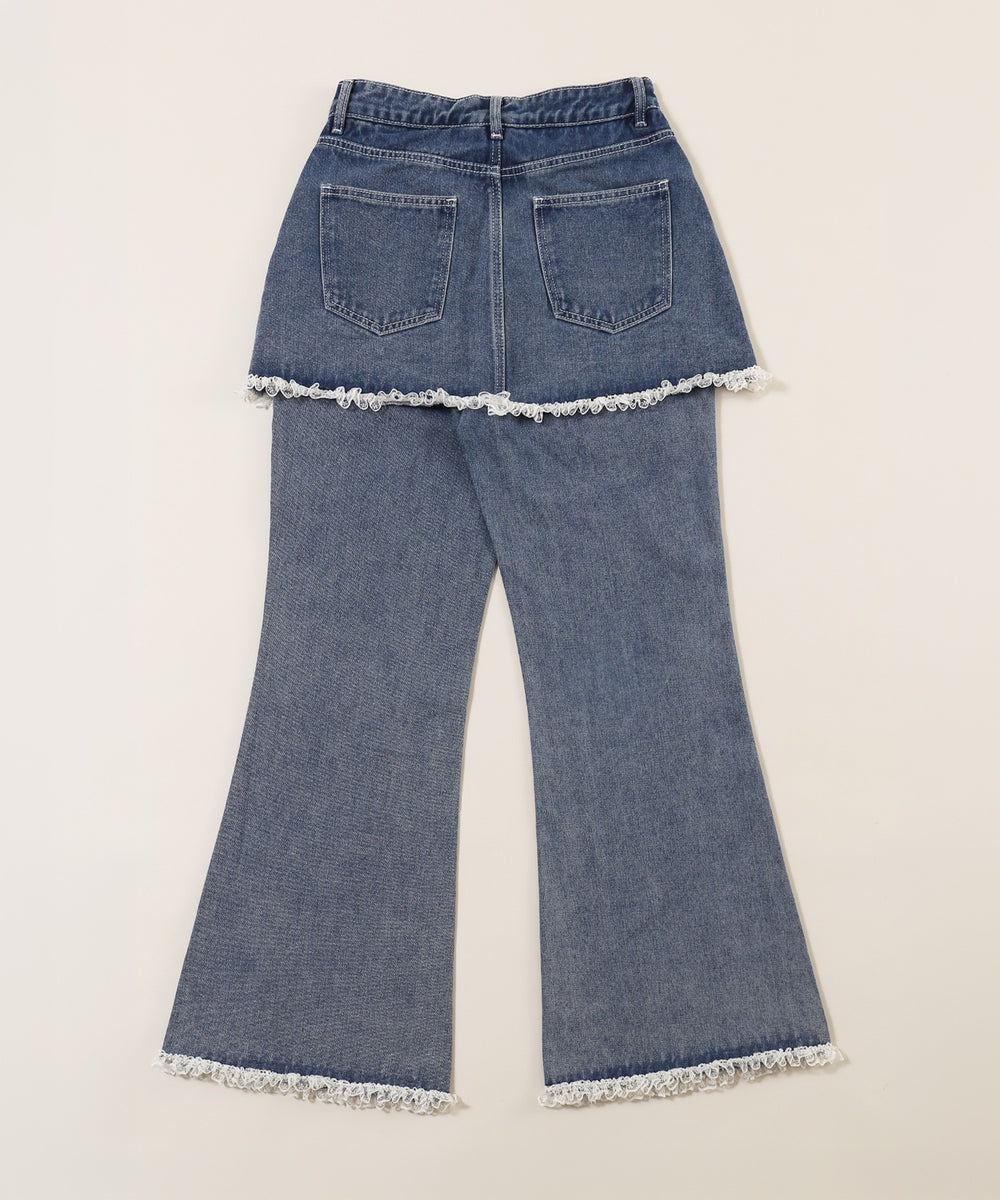 スカートドッキングデニム