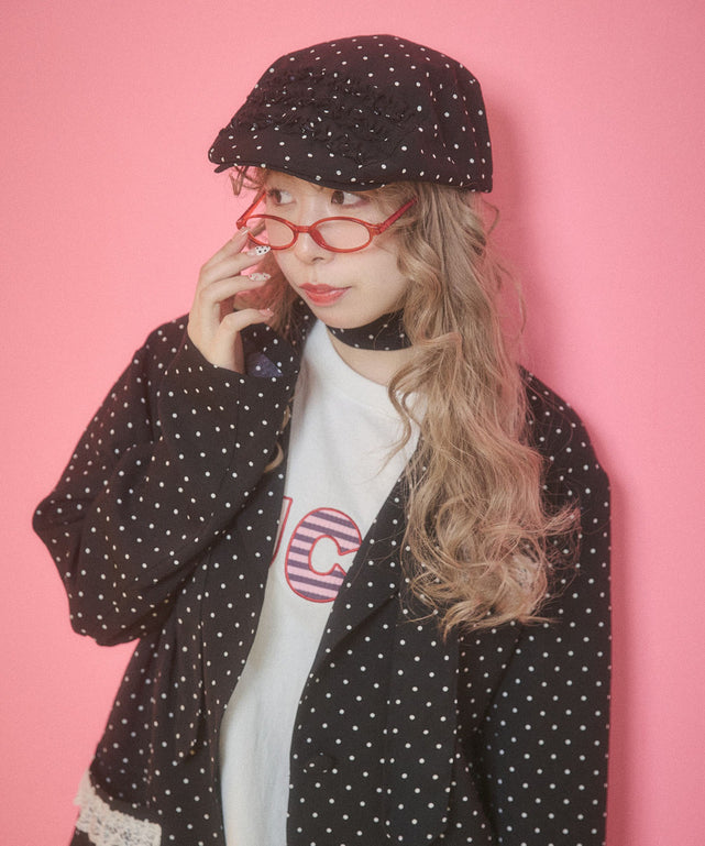 アソートパターンフリルハンチング/ブラック