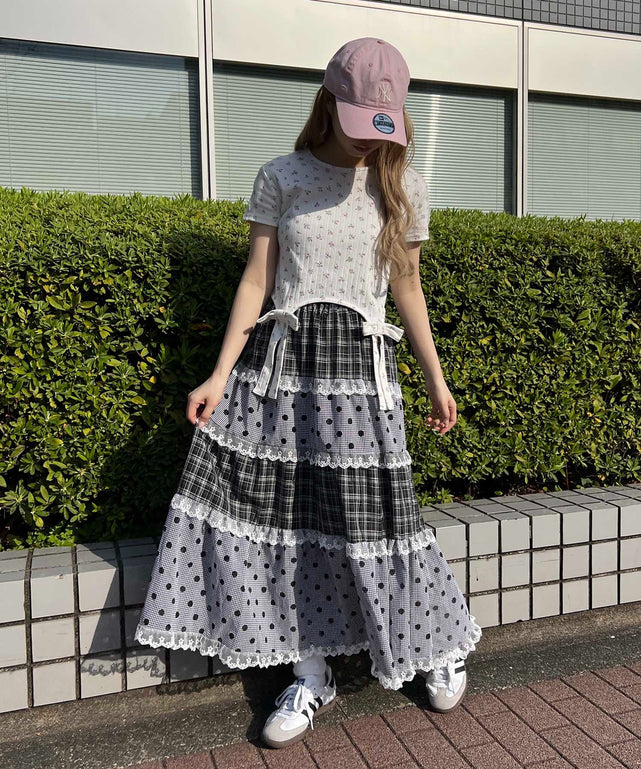公*o様 W60 ワンダフルワールド　小花パッチワークスカート ワンダフルワールド♡パッチワークスカート ♡ 【公式通販】