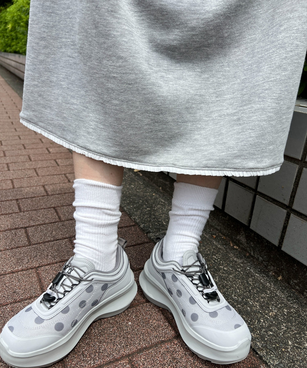 レーススウェットミドルスカート