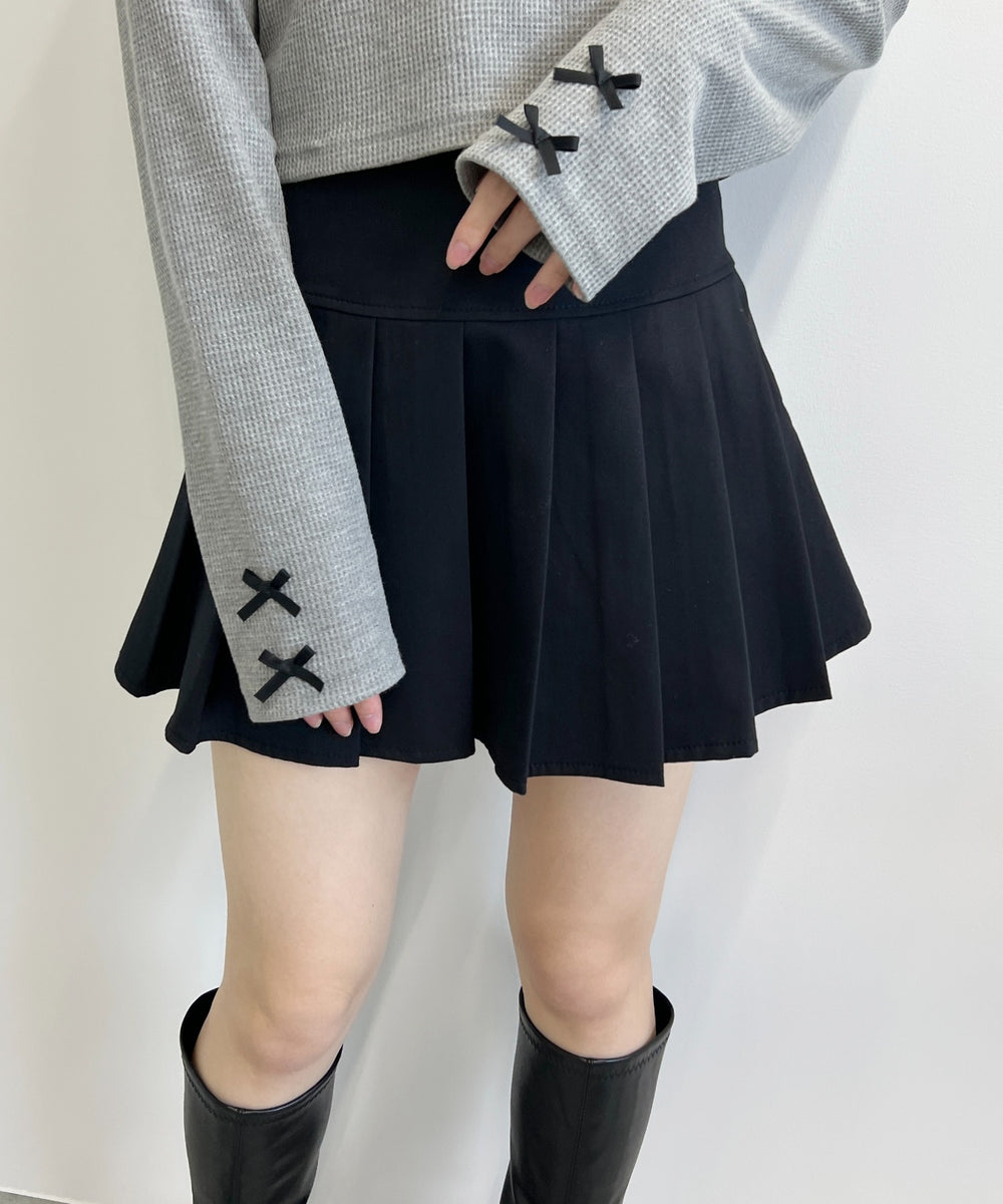 無地プリーツスカート