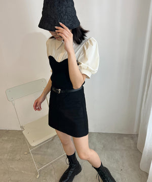 ビスチェデザイン半袖ブラウス