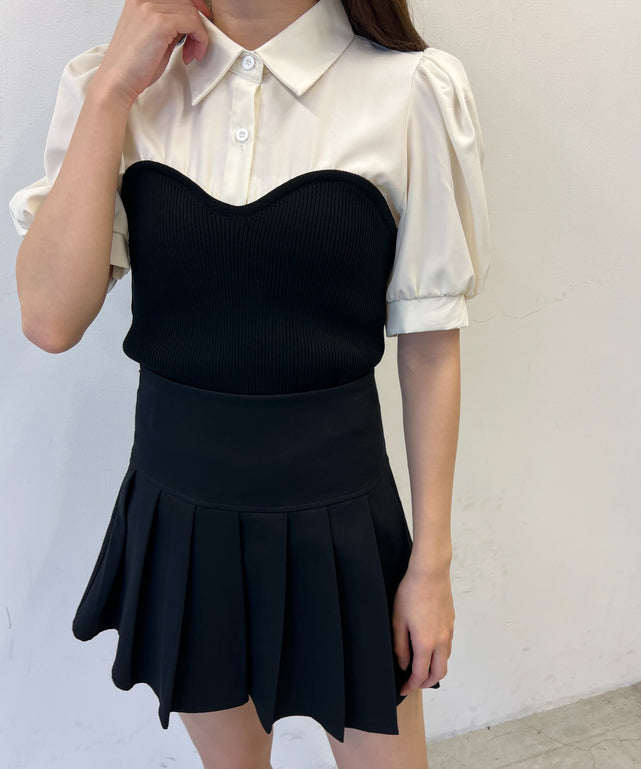 ビスチェデザイン半袖ブラウス