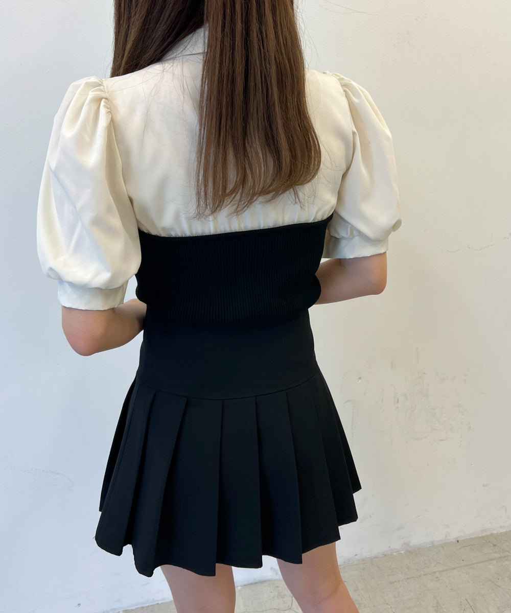 ビスチェデザイン半袖ブラウス