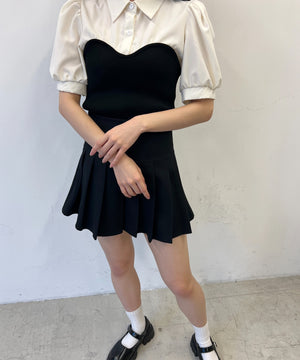 ビスチェデザイン半袖ブラウス