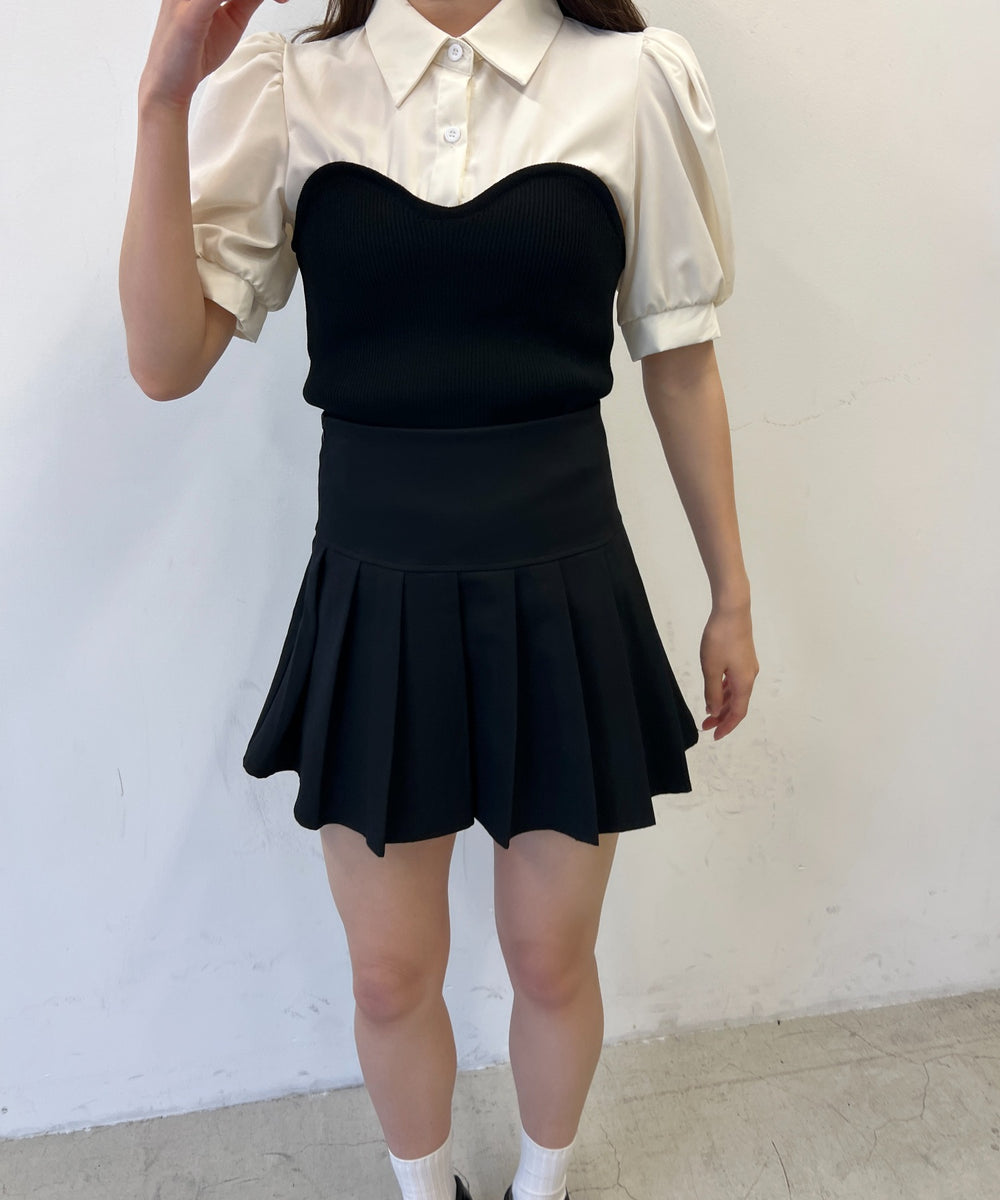 ビスチェデザイン半袖ブラウス