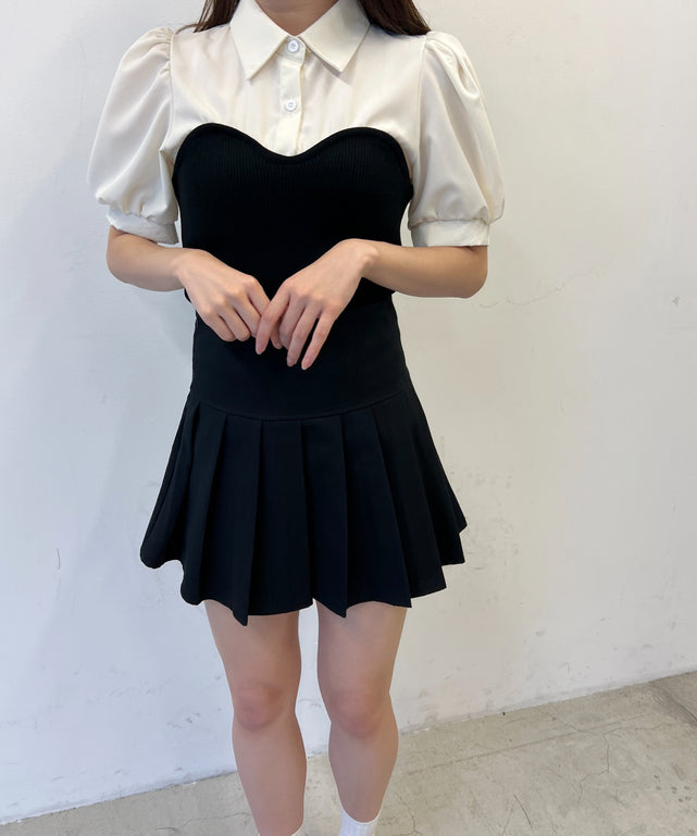 ビスチェデザイン半袖ブラウス