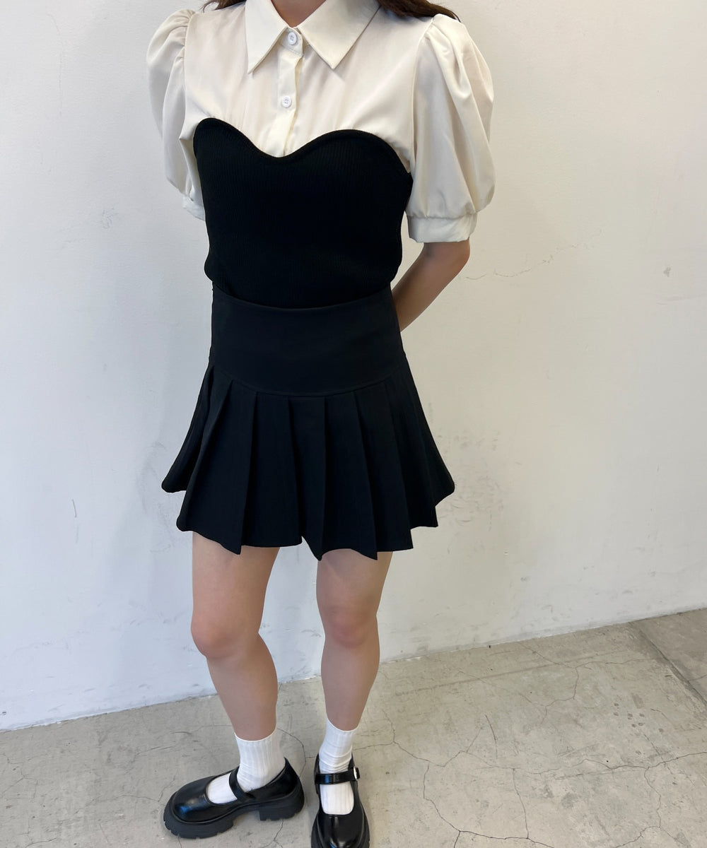 ビスチェデザイン半袖ブラウス