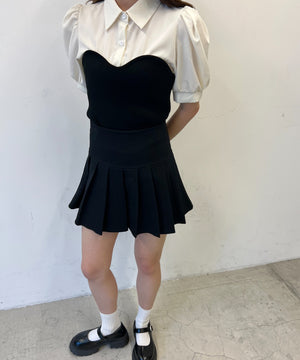 ビスチェデザイン半袖ブラウス