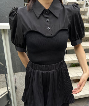 ビスチェデザイン半袖ブラウス