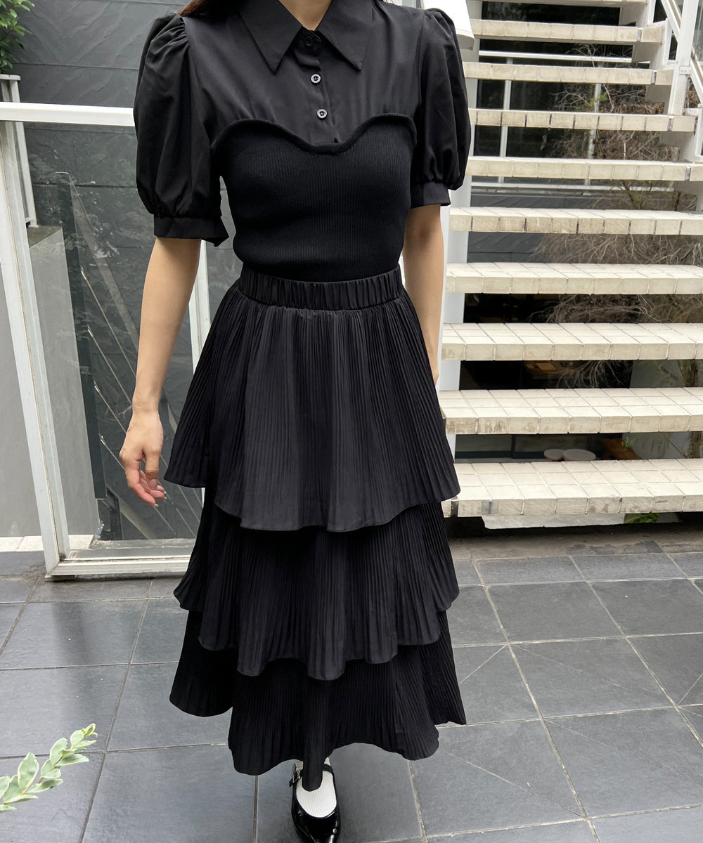 ビスチェデザイン半袖ブラウス