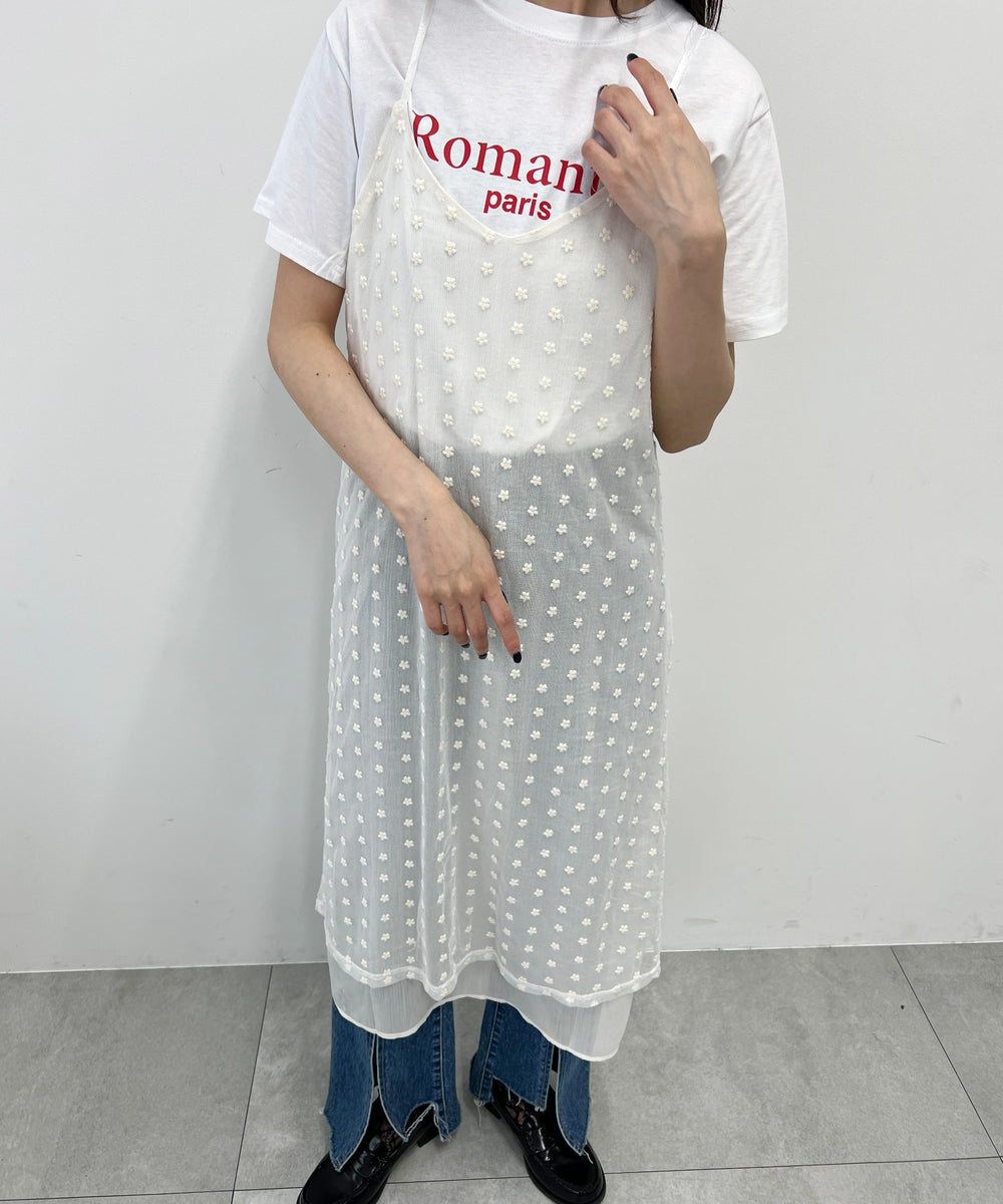 レイヤードシアーキャミワンピース