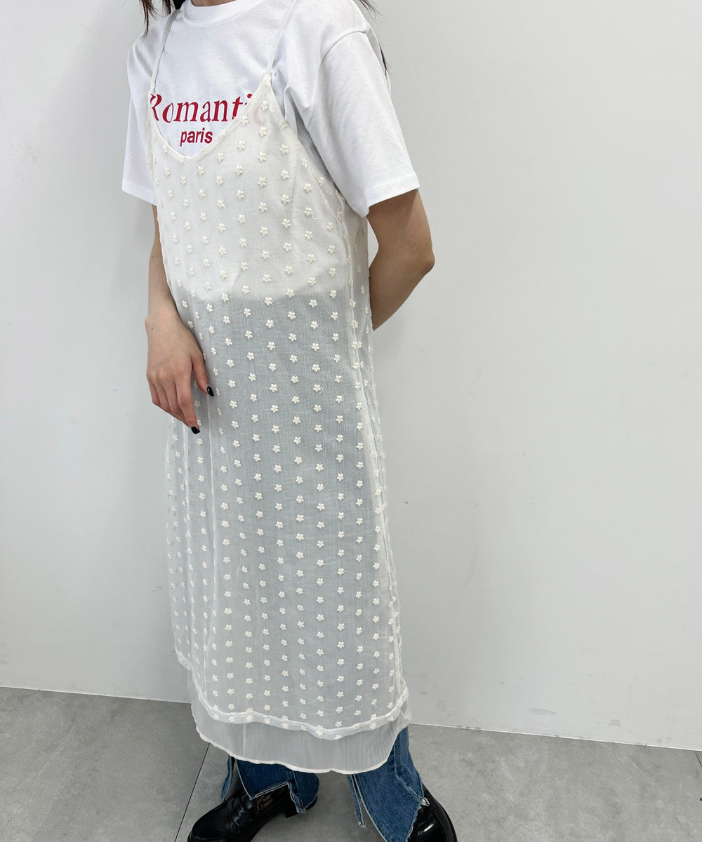 レイヤードシアーキャミワンピース