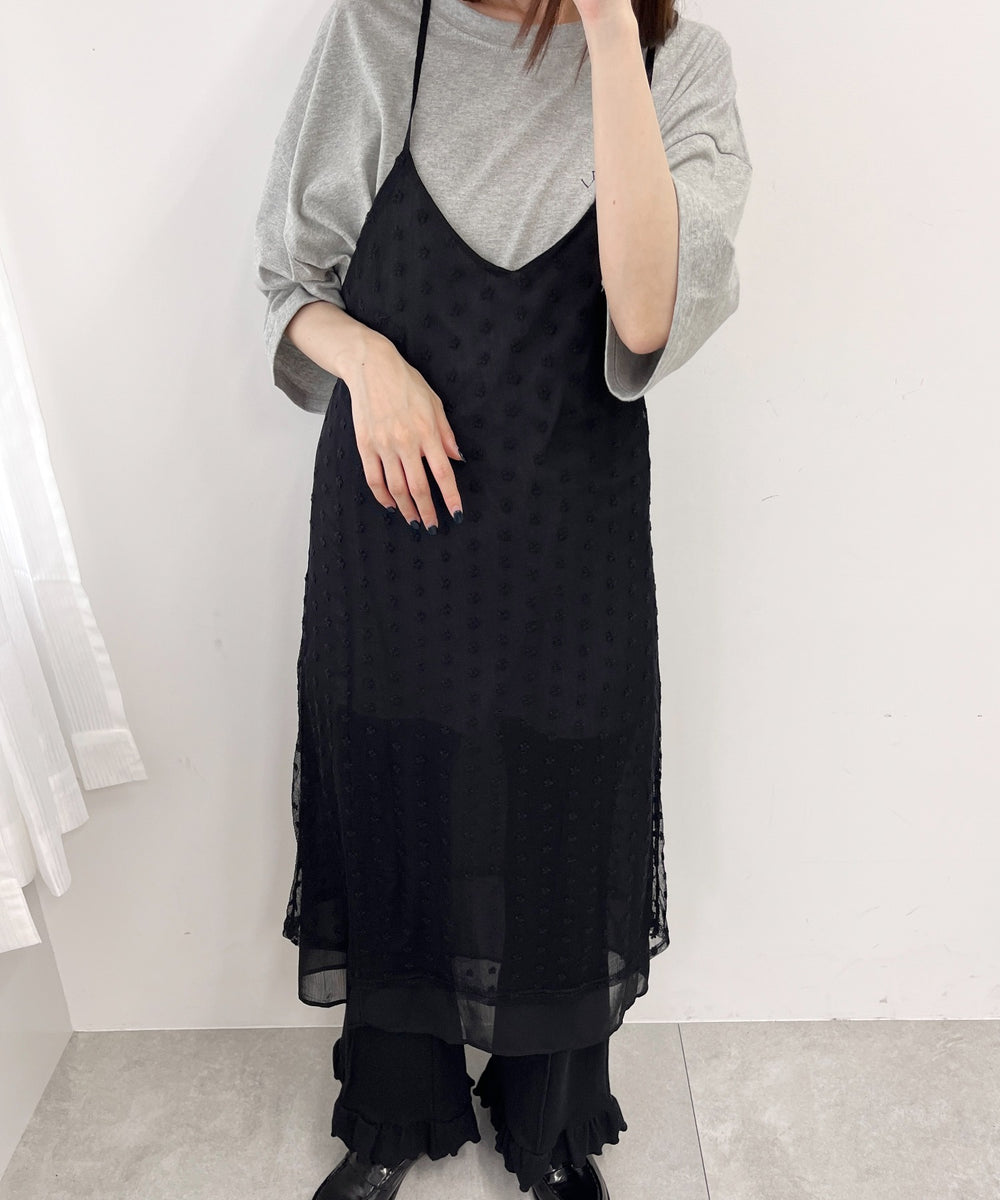 レイヤードシアーキャミワンピース