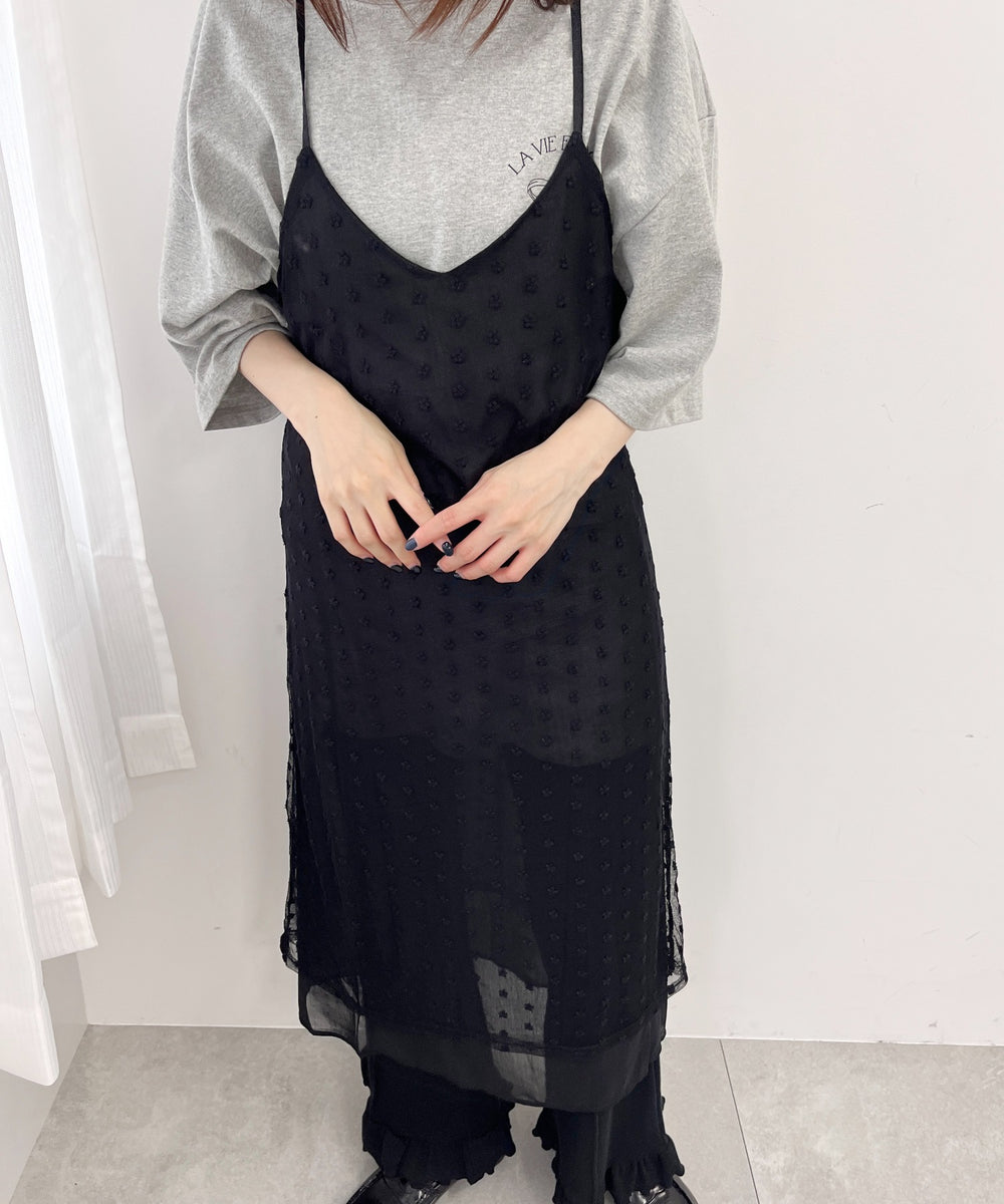 レイヤードシアーキャミワンピース
