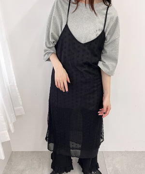 レイヤードシアーキャミワンピース