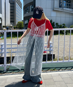 リボンシアーロングキャミワンピース