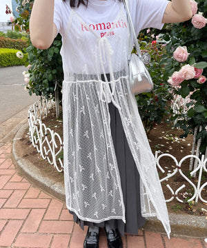 リボンシアーロングキャミワンピース