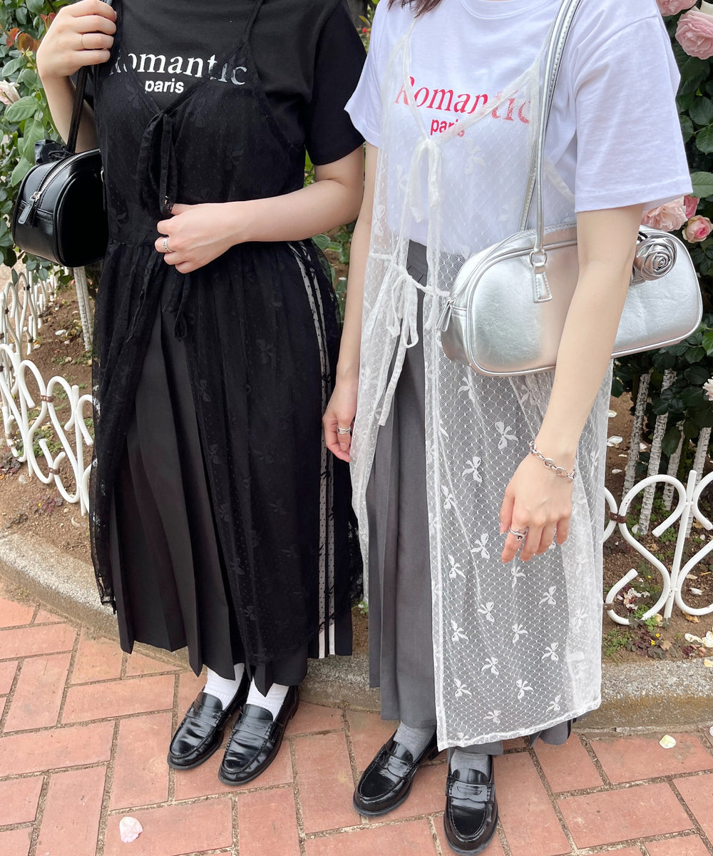 リボンシアーロングキャミワンピース