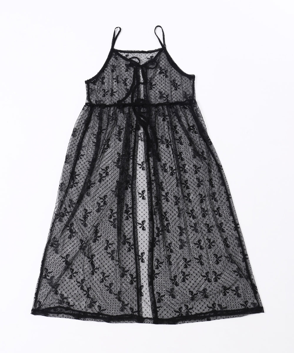 リボンシアーロングキャミワンピース