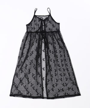 リボンシアーロングキャミワンピース