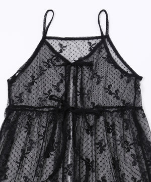 リボンシアーロングキャミワンピース