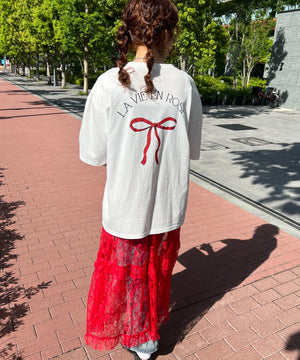 リボンプリントビッグTシャツ