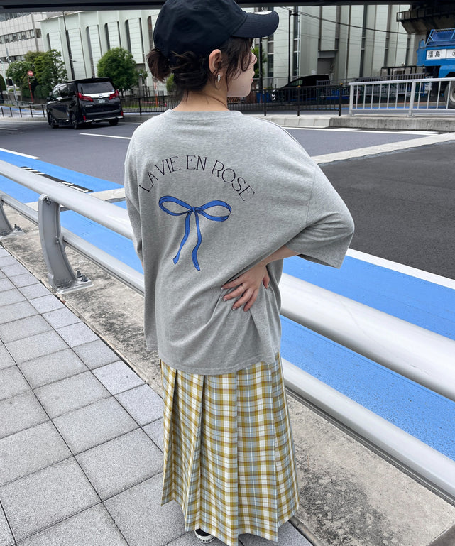 リボンプリントビッグTシャツ