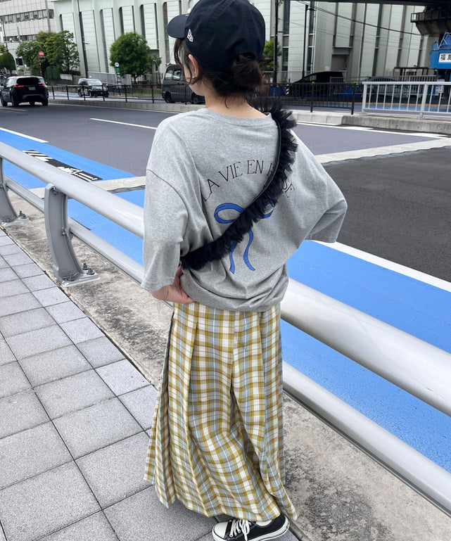 リボンプリントビッグTシャツ