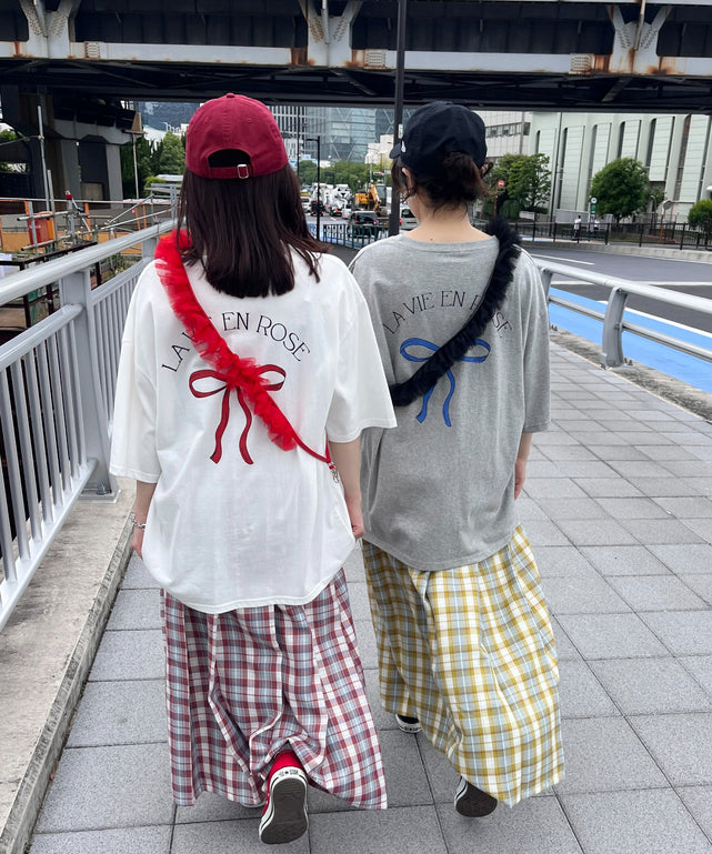 リボンプリントビッグTシャツ