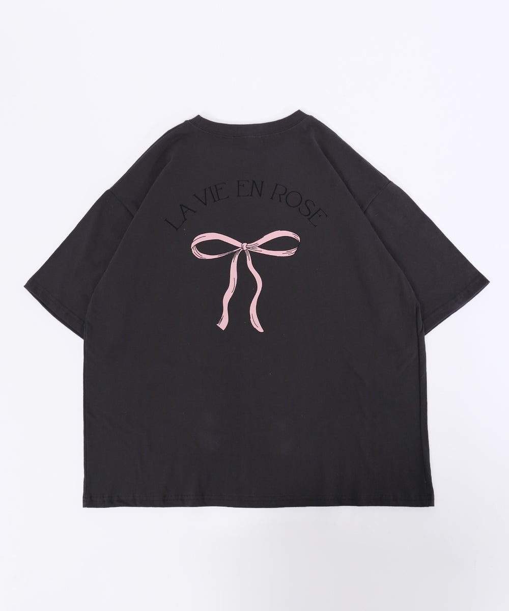 リボンプリントビッグTシャツ
