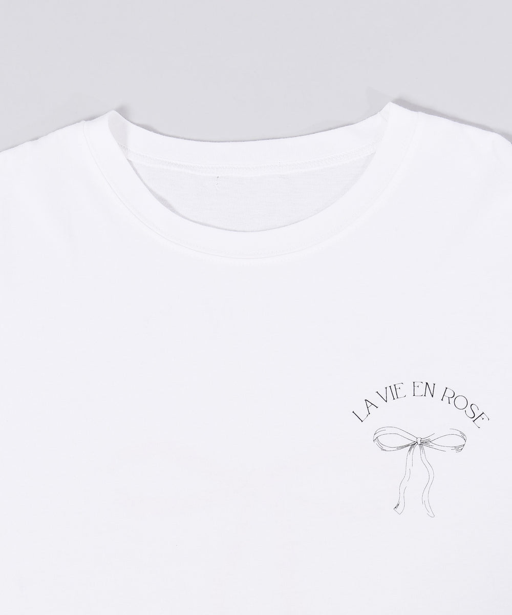 リボンプリントビッグTシャツ