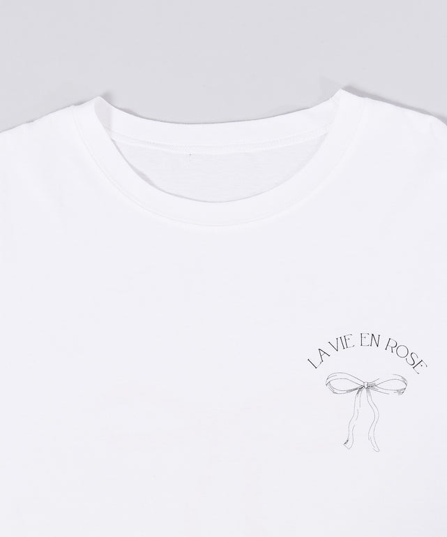 リボンプリントビッグTシャツ