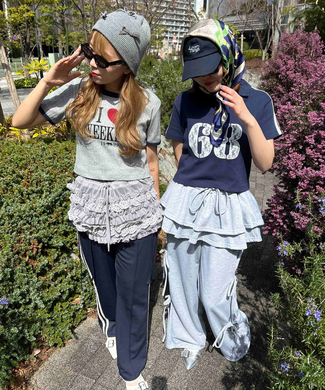 スカートレイヤードスウェットパンツ