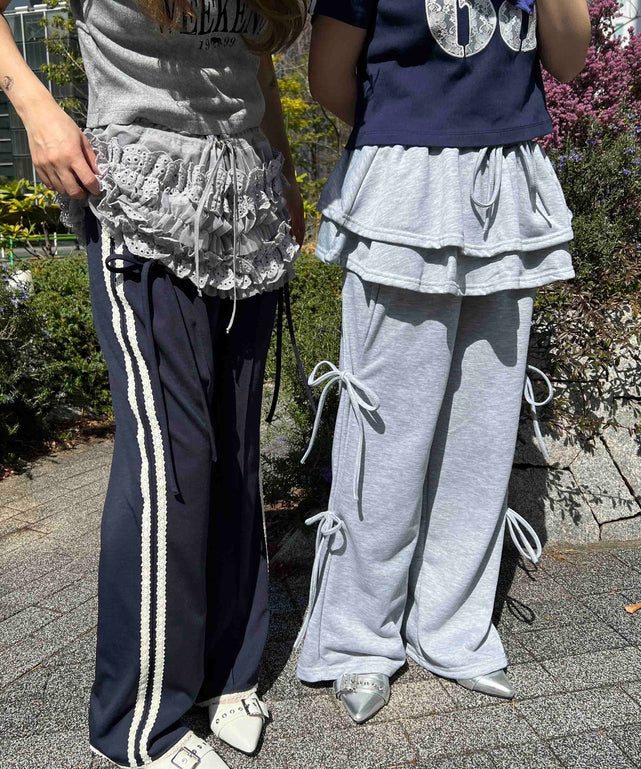 スカートレイヤードスウェットパンツ