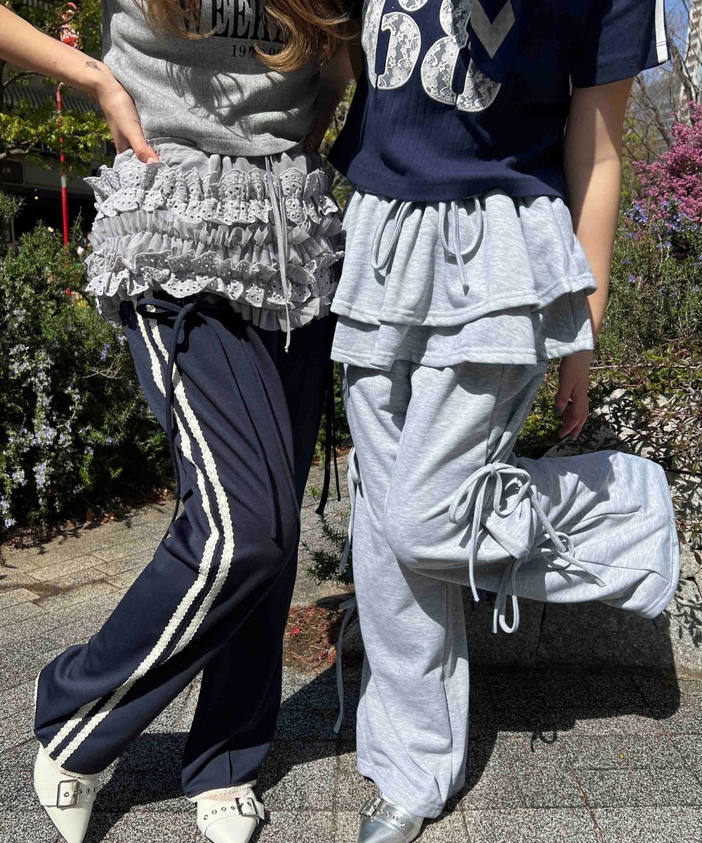 スカートレイヤードスウェットパンツ