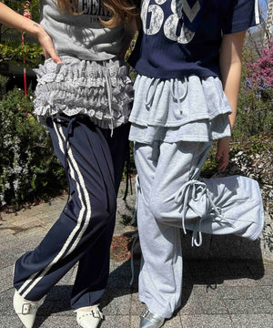 スカートレイヤードスウェットパンツ