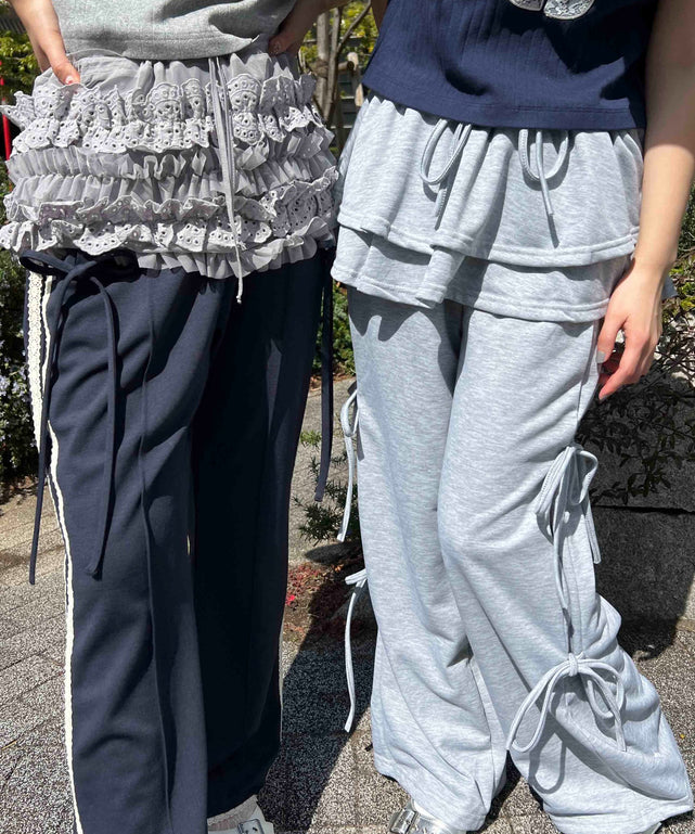スカートレイヤードスウェットパンツ