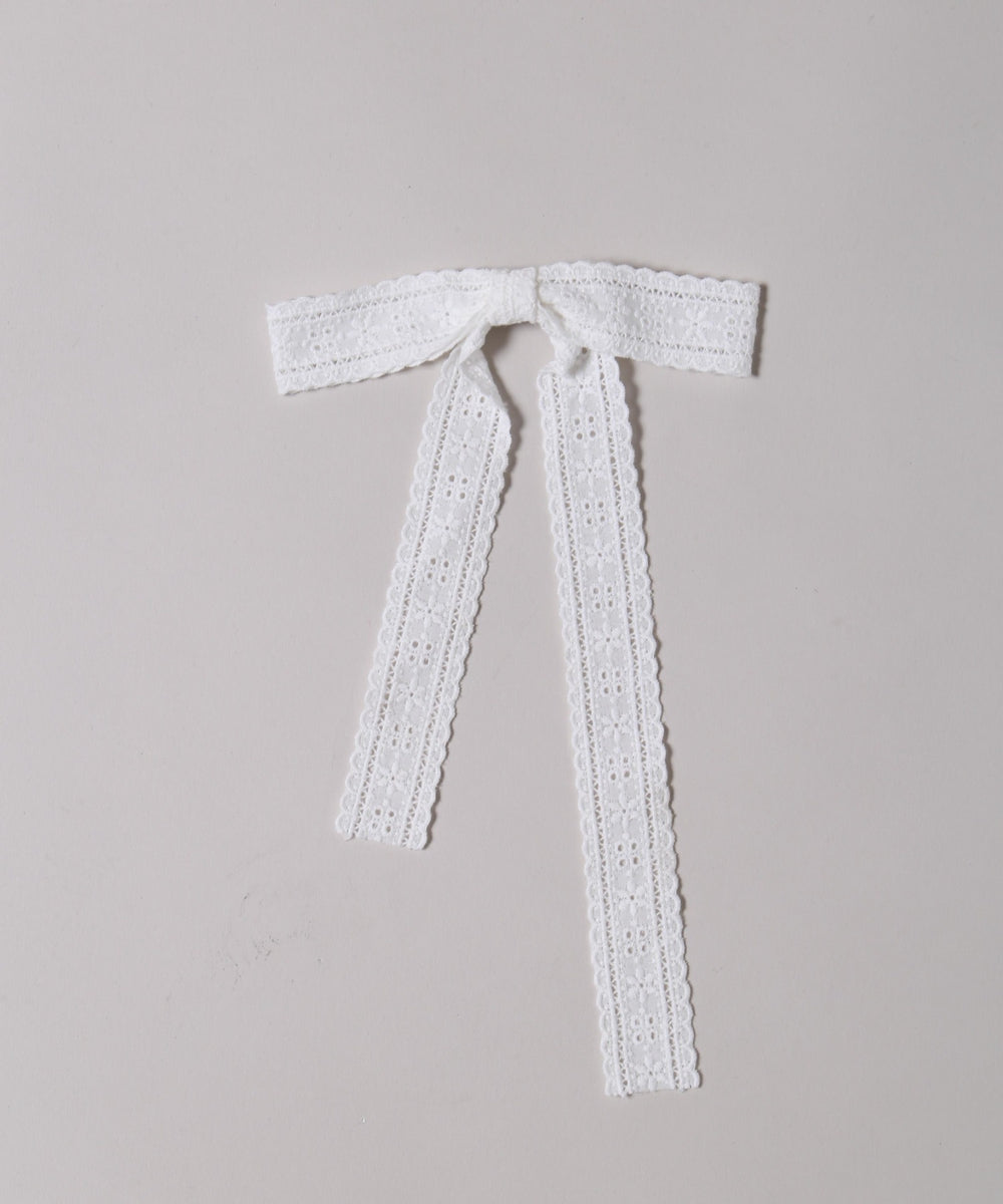 コットンレースリボンピン