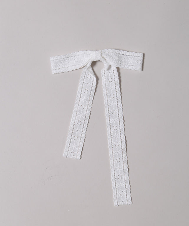 コットンレースリボンピン