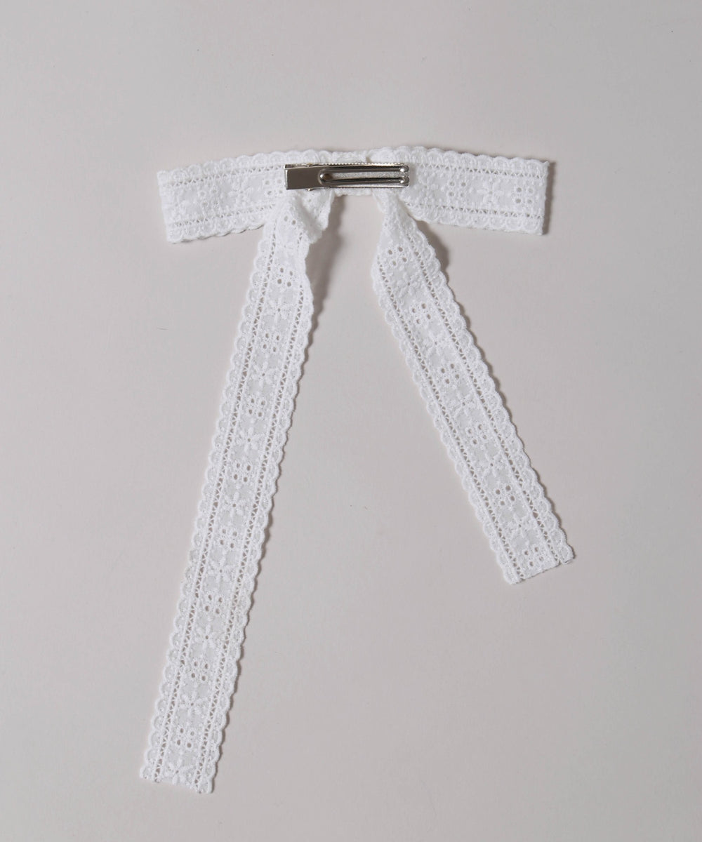 コットンレースリボンピン