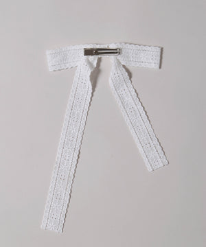 コットンレースリボンピン