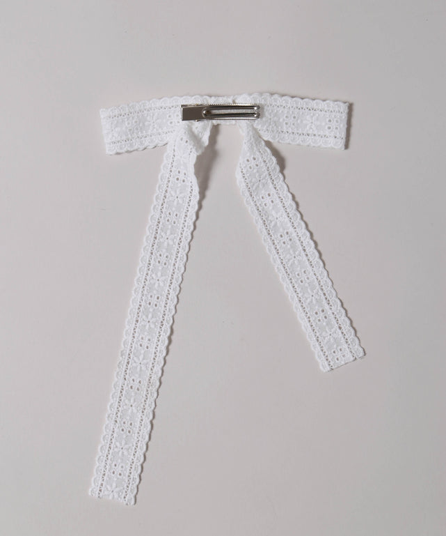 コットンレースリボンピン