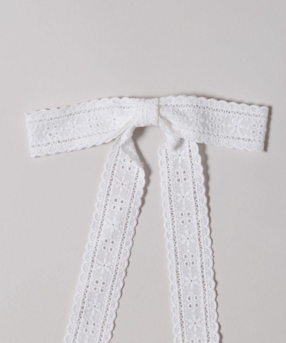 コットンレースリボンピン