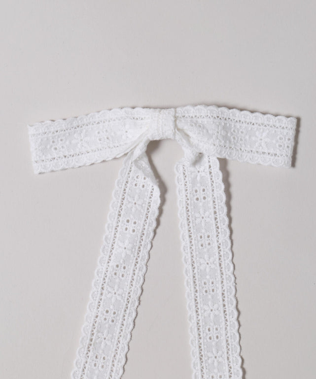 コットンレースリボンピン